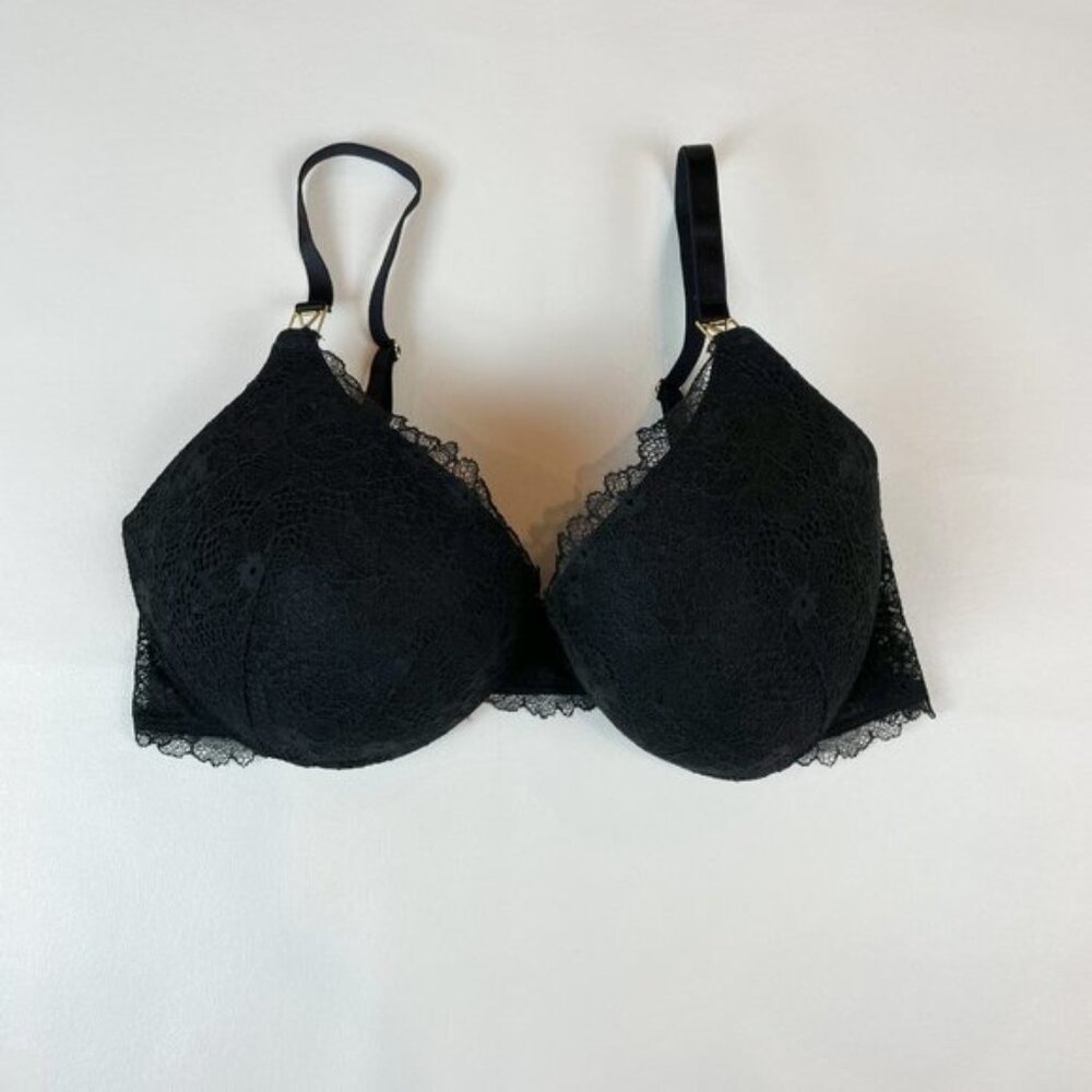 NWOT Victoria's Secret Bra 32DDD Very Sexy Uplift Plunge Black Lace B662